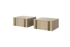 2 x VERICA SZAFKA NOCNA 50 1SZ - dąb biszkoptowy / złote uchwyty / wisząca