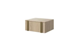 2 x VERICA SZAFKA NOCNA 50 1SZ - dąb biszkoptowy / złote uchwyty / wisząca