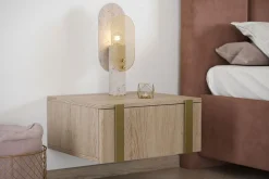 2 x VERICA SZAFKA NOCNA 50 1SZ - dąb biszkoptowy / złote uchwyty / wisząca