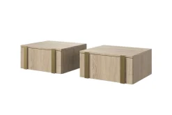 2 x VERICA SZAFKA NOCNA 50 1SZ - dąb biszkoptowy / złote uchwyty / wisząca