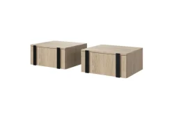 2 x VERICA SZAFKA NOCNA 50 1SZ - dąb biszkoptowy / czarne uchwyty / wisząca