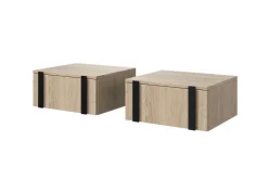 2 x VERICA SZAFKA NOCNA 50 1SZ - dąb biszkoptowy / czarne uchwyty / wisząca