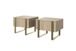 2 x VERICA SZAFKA NOCNA 50 1SZ - dąb biszkoptowy / złote nogi