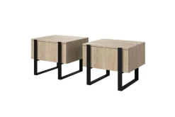 2 x VERICA SZAFKA NOCNA 50 1SZ - dąb biszkoptowy / czarne nogi