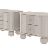 2 x VESPER SZAFKA NOCNA 56 2SZ - cashmere mdf / cashmere / złote uchwyty / nogi kule