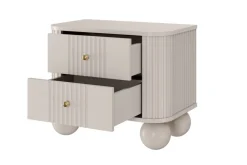2 x VESPER SZAFKA NOCNA 56 2SZ - cashmere mdf / cashmere / złote uchwyty / nogi kule