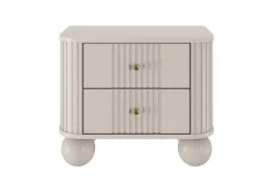 2 x VESPER SZAFKA NOCNA 56 2SZ - cashmere mdf / cashmere / złote uchwyty / nogi kule