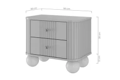 2 x VESPER SZAFKA NOCNA 56 2SZ - cashmere mdf / cashmere / złote uchwyty / nogi kule