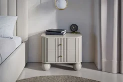 2 x VESPER SZAFKA NOCNA 56 2SZ - cashmere mdf / cashmere / złote uchwyty / nogi kule