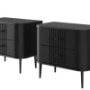 2 x VESPER SZAFKA NOCNA 56 2SZ - czarny mdf / czarny mdf / czarne nogi