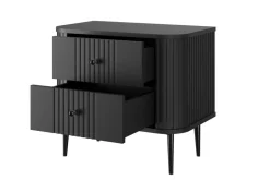 2 x VESPER SZAFKA NOCNA 56 2SZ - czarny mdf / czarny mdf / czarne nogi