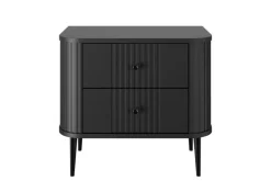 2 x VESPER SZAFKA NOCNA 56 2SZ - czarny mdf / czarny mdf / czarne nogi