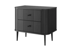 2 x VESPER SZAFKA NOCNA 56 2SZ - czarny mdf / czarny mdf / czarne nogi