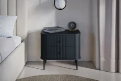 2 x VESPER SZAFKA NOCNA 56 2SZ - czarny mdf / czarny mdf / czarne nogi