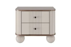 2 x VESPER SZAFKA NOCNA 56 2SZ - cashmere mdf / orzech / czarne uchwyty / nogi kule