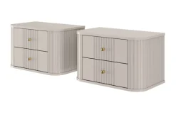 2 x VESPER SZAFKA NOCNA 56 2SZ - cashmere mdf / cashmere / złote uchwyty / wisząca