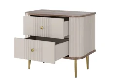 2 x VESPER SZAFKA NOCNA 56 2SZ - cashmere mdf / orzech / złote nogi