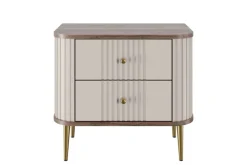 2 x VESPER SZAFKA NOCNA 56 2SZ - cashmere mdf / orzech / złote nogi