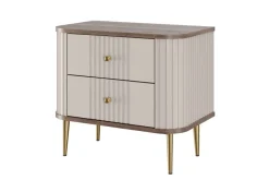 2 x VESPER SZAFKA NOCNA 56 2SZ - cashmere mdf / orzech / złote nogi