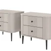 2 x VESPER SZAFKA NOCNA 56 2SZ - cashmere mdf / cashmere / czarne nogi