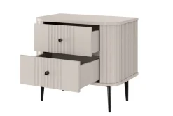 2 x VESPER SZAFKA NOCNA 56 2SZ - cashmere mdf / cashmere / czarne nogi