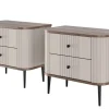 2 x VESPER SZAFKA NOCNA 56 2SZ - cashmere mdf / orzech / czarne nogi