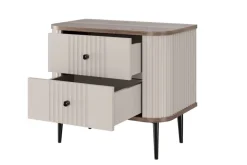 2 x VESPER SZAFKA NOCNA 56 2SZ - cashmere mdf / orzech / czarne nogi