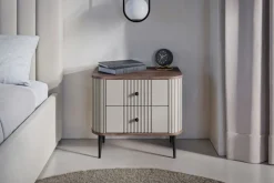 2 x VESPER SZAFKA NOCNA 56 2SZ - cashmere mdf / orzech / czarne nogi
