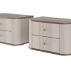 2 x VESPER SZAFKA NOCNA 56 2SZ - cashmere mdf / orzech / złote uchwyty / wisząca