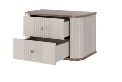 2 x VESPER SZAFKA NOCNA 56 2SZ - cashmere mdf / orzech / złote uchwyty / wisząca