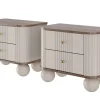2 x VESPER SZAFKA NOCNA 56 2SZ - cashmere mdf / orzech / złote uchwyty / nogi kule