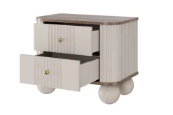 2 x VESPER SZAFKA NOCNA 56 2SZ - cashmere mdf / orzech / złote uchwyty / nogi kule