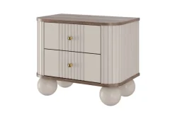 2 x VESPER SZAFKA NOCNA 56 2SZ - cashmere mdf / orzech / złote uchwyty / nogi kule