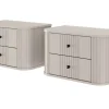 2 x VESPER SZAFKA NOCNA 56 2SZ - cashmere mdf / cashmere / czarne uchwyty / wisząca