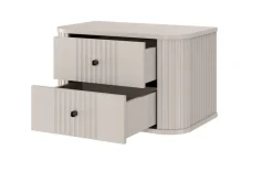 2 x VESPER SZAFKA NOCNA 56 2SZ - cashmere mdf / cashmere / czarne uchwyty / wisząca