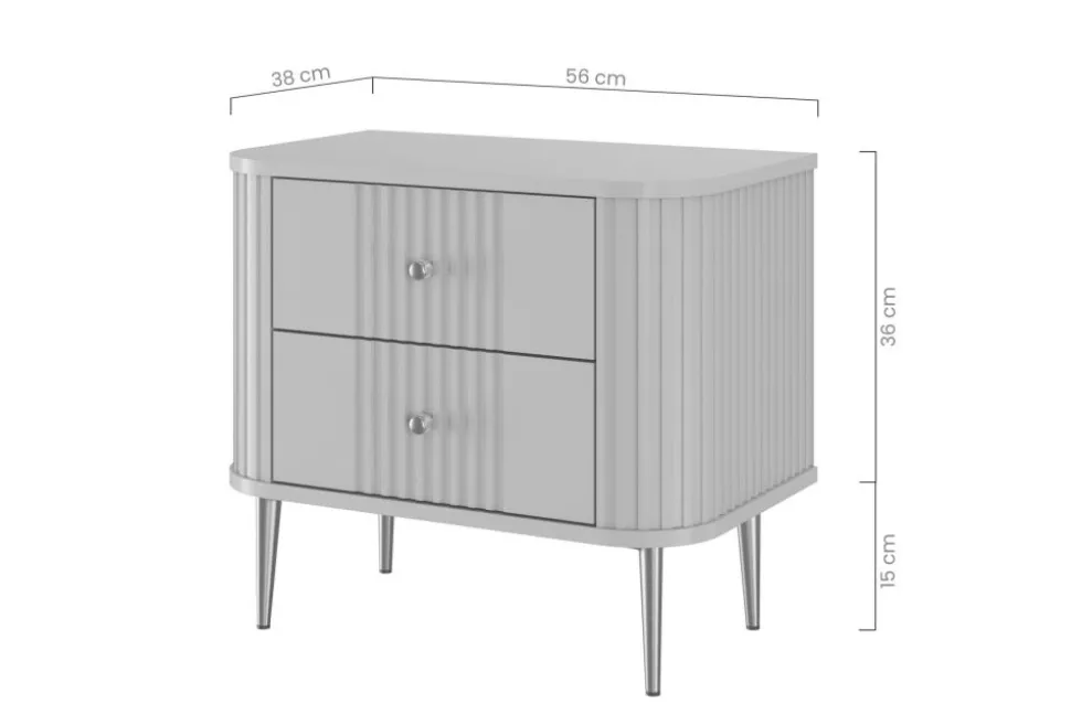 2 x VESPER SZAFKA NOCNA 56 2SZ - czarny mdf / czarny mdf / złote nogi