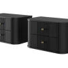 2 x VESPER SZAFKA NOCNA 56 2SZ - czarny mdf / czarny mdf / złote uchwyty / wisząca