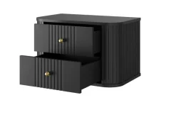 2 x VESPER SZAFKA NOCNA 56 2SZ - czarny mdf / czarny mdf / złote uchwyty / wisząca
