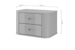 2 x VESPER SZAFKA NOCNA 56 2SZ - czarny mdf / czarny mdf / czarne uchwyty / wisząca