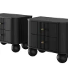 2 x VESPER SZAFKA NOCNA 56 2SZ - czarny mdf / czarny mdf / złote uchwyty / nogi kule