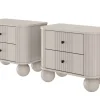 2 x VESPER SZAFKA NOCNA 56 2SZ - cashmere mdf / cashmere / czarne uchwyty / nogi kule