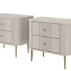 2 x VESPER SZAFKA NOCNA 56 2SZ - cashmere mdf / cashmere / złote nogi