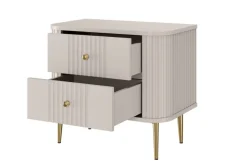 2 x VESPER SZAFKA NOCNA 56 2SZ - cashmere mdf / cashmere / złote nogi