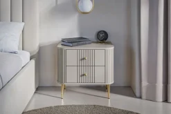 2 x VESPER SZAFKA NOCNA 56 2SZ - cashmere mdf / cashmere / złote nogi