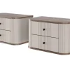 2 x VESPER SZAFKA NOCNA 56 2SZ - cashmere mdf / orzech / czarne uchwyty / wisząca