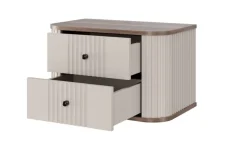 2 x VESPER SZAFKA NOCNA 56 2SZ - cashmere mdf / orzech / czarne uchwyty / wisząca