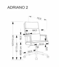 ADRIANO 2 fotel obrotowy czarny1 sztuka