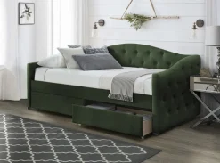 ALOHA łóżko z szufladami ciemny zielony velvet (3p=1szt)1 sztuka