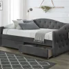 ALOHA łóżko z szufladami popielaty velvet (3p=1szt)1 sztuka