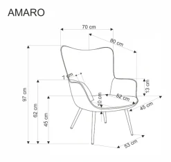 AMARO fotel wypoczynkowy, musztardowy (1p=1szt)1 sztuka